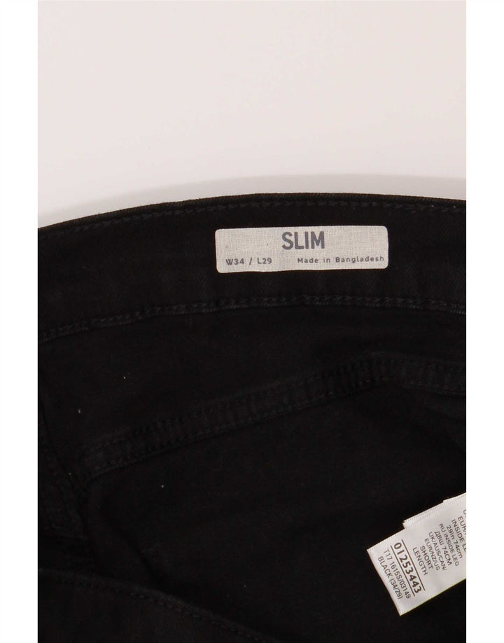 Marks & Spencer Jeans ajustados para hombre W34 L29 Algodón negro