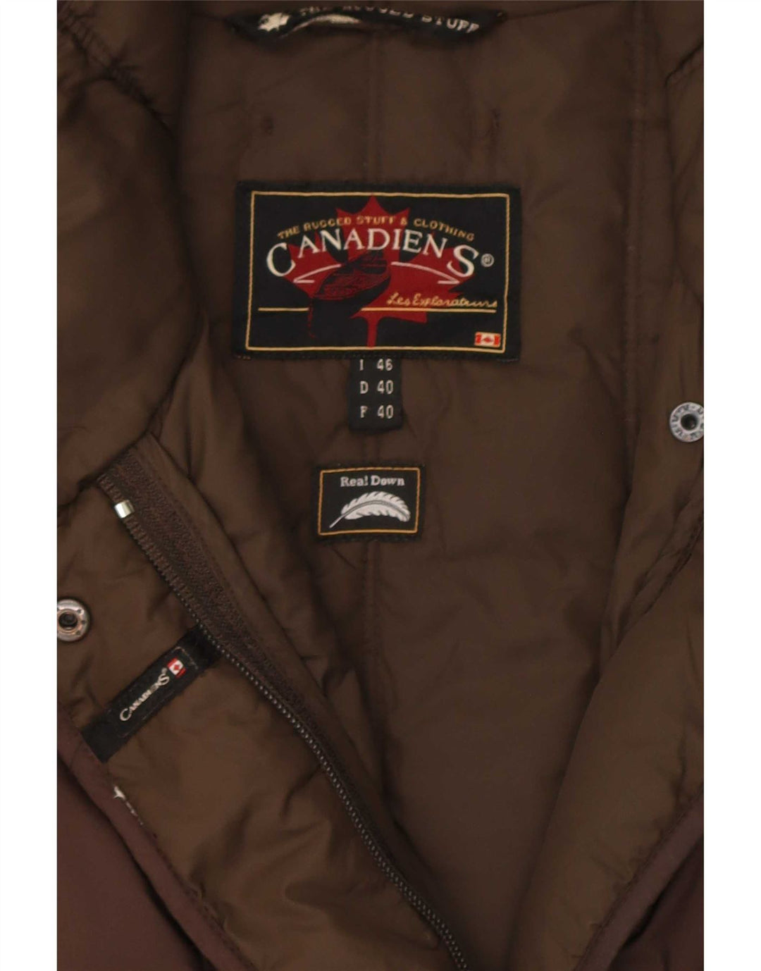 Canadiens - Abrigo acolchado para mujer IT 46 grande marrón