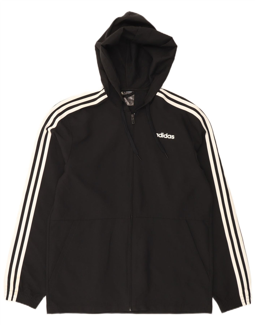 Adidas - Chándal con capucha para hombre, chaqueta superior, poliéster negro pequeño