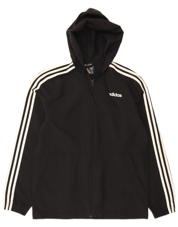 Adidas - Chándal con capucha para hombre, chaqueta superior, poliéster negro pequeño