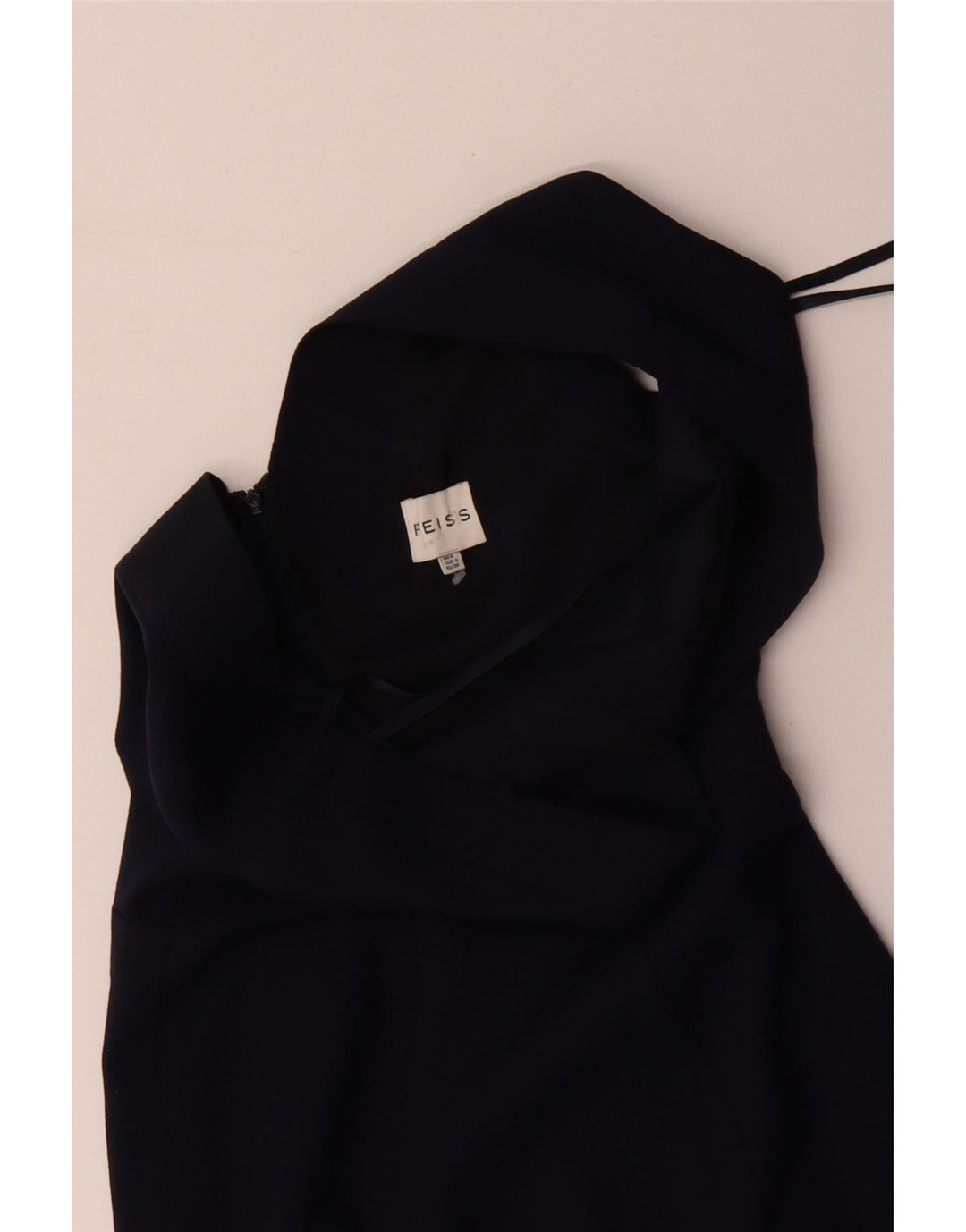 REISS Vestido tubo sin mangas para mujer UK 8 Small Lana azul marino