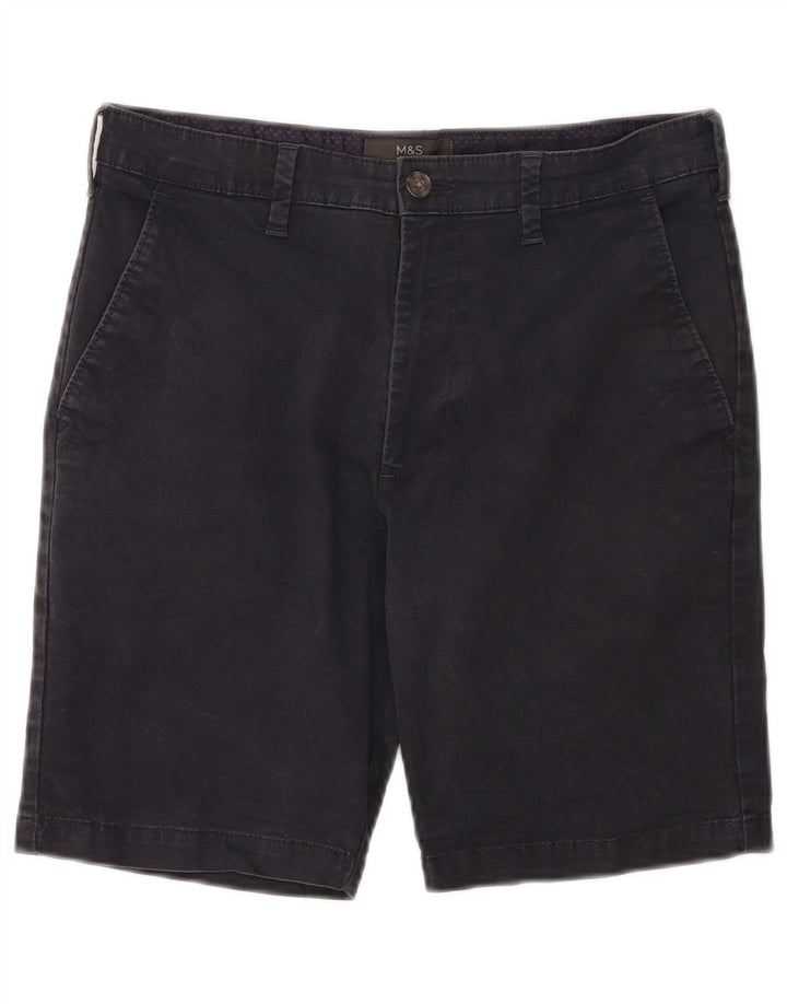 Marks & Spencer Pantalones cortos chinos para hombre W30 Algodón azul marino mediano