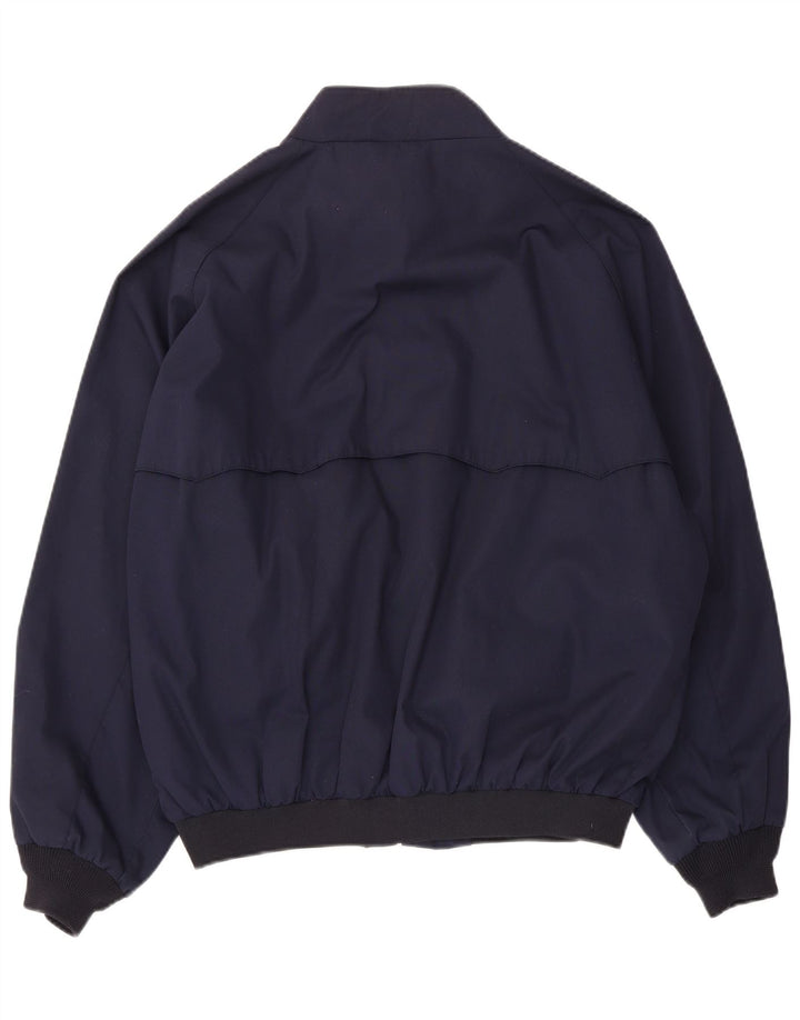 Vintage hombres bomber chaqueta Reino Unido 42 XL azul marino poliéster