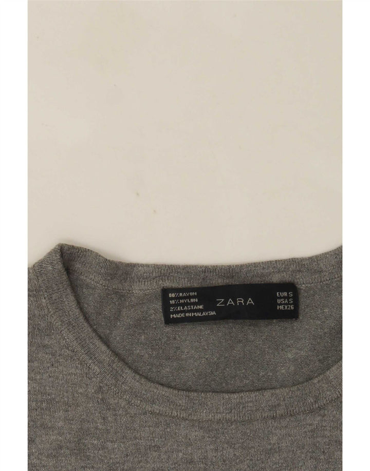 Zara Mujer Chaleco Tank Top Reino Unido 8 Pequeño Rayón Gris