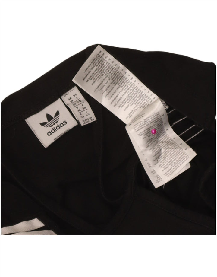 Adidas Mujer Crop Halter Top UK 10 Pequeño Algodón Negro