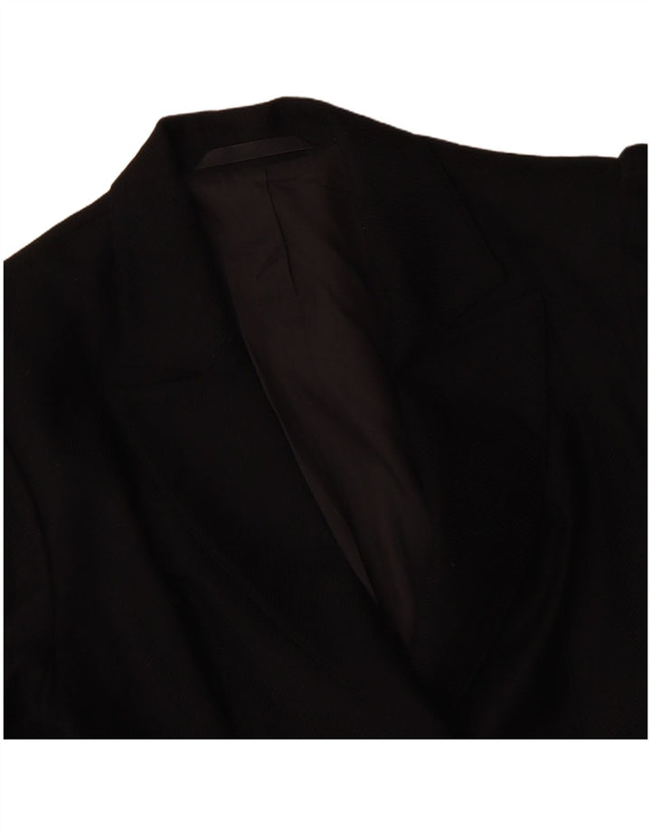 VINTAGE Chaqueta Blazer de Doble Pecho para Mujer Reino Unido 14 Negro Medio