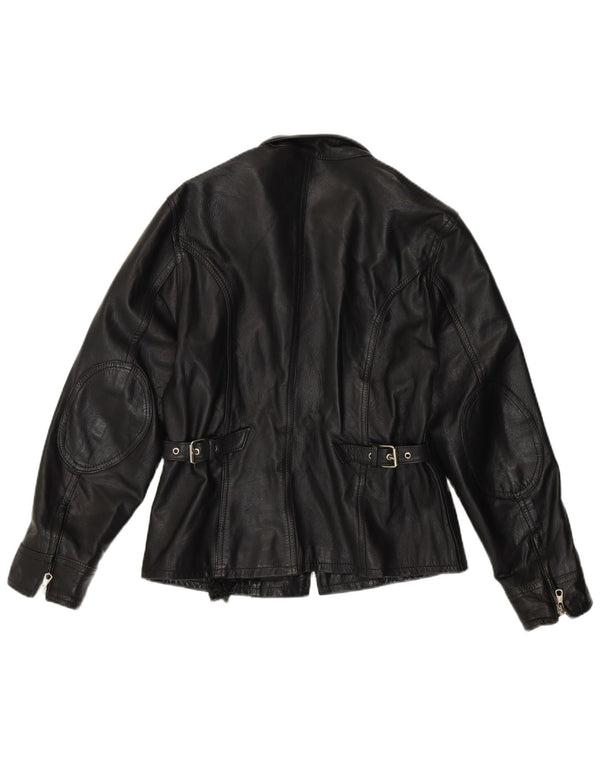 Conbipel Chaqueta de cuero para mujer UK 44 Cuero negro mediano