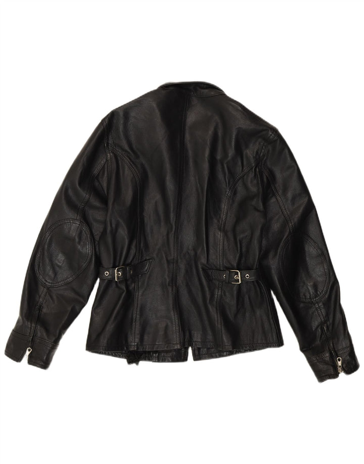 Conbipel Chaqueta de cuero para mujer UK 44 Cuero negro mediano