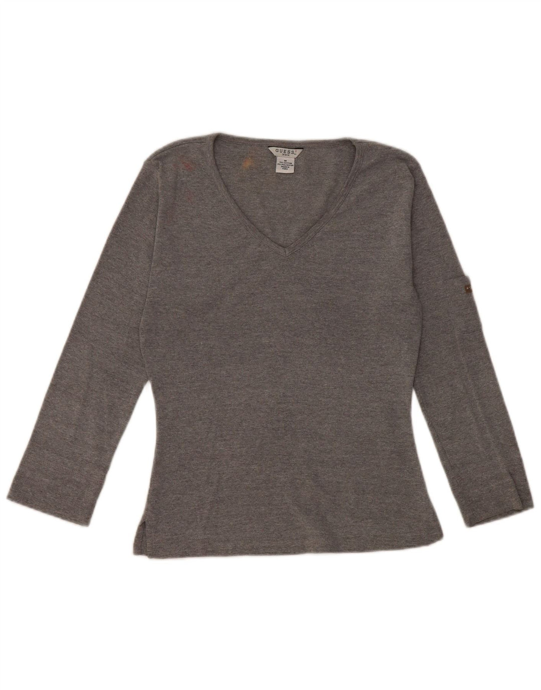 Guess Top corto para mujer de manga larga UK 42 Algodón gris medio