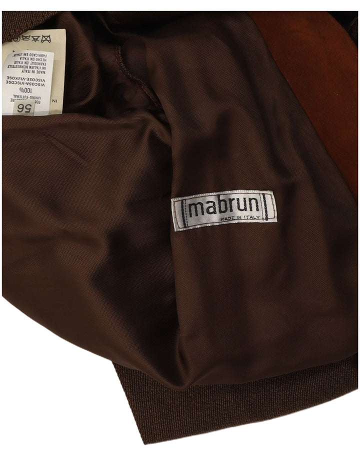 Mabrun Chaleco de ante para hombre IT 56 XL Cuero marrón