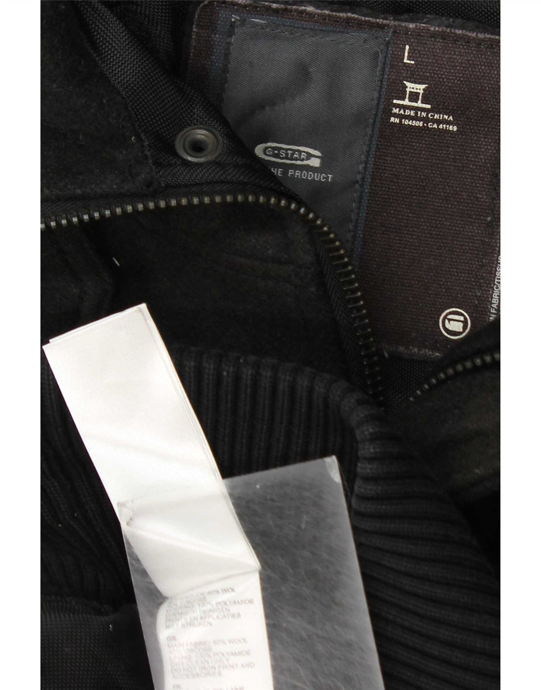 G-Star Chaqueta bomber con capucha para hombre UK 40 Large Black Check Wool
