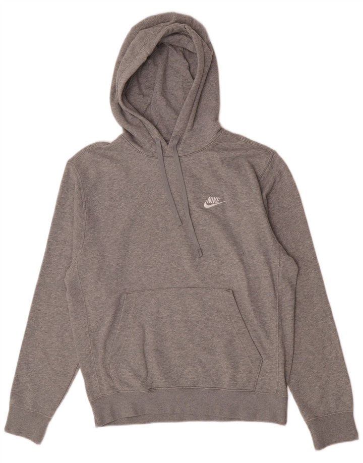 Nike Jersey con capucha para hombre, talla pequeña, algodón moteado gris