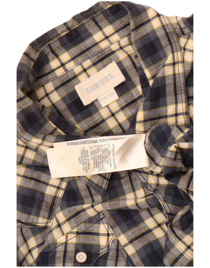 Diesel Camisa Niño 15-16 Años 2XL Azul Marino Cuadros Algodón