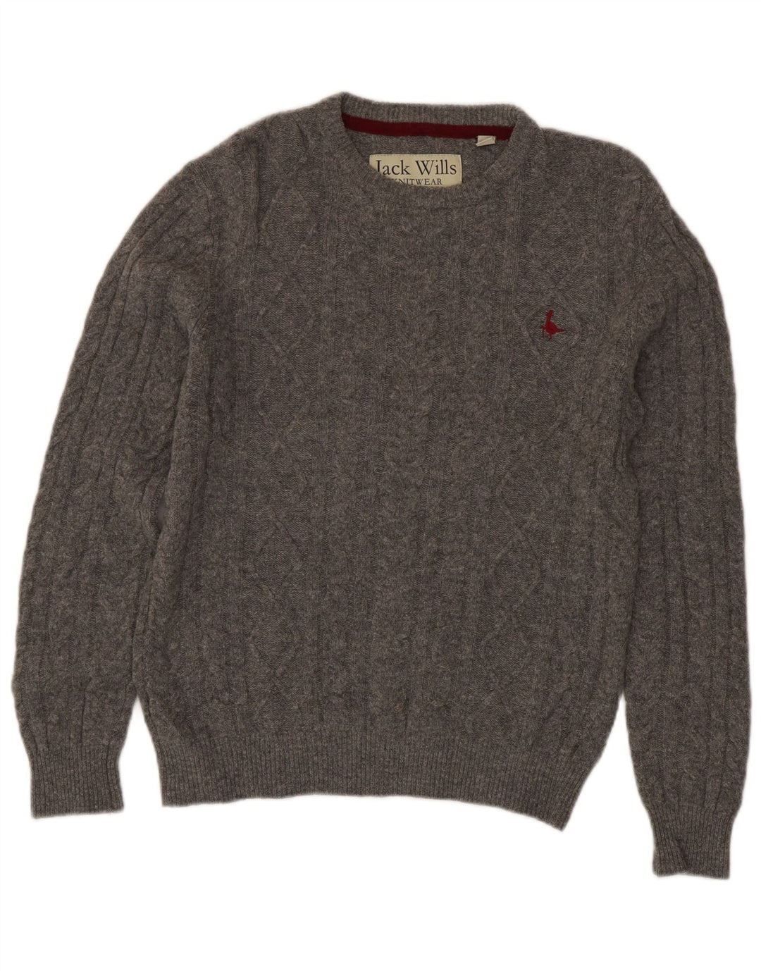 Jack Wills Jersey De Cuello Redondo Para Hombre De Lana Merino Gris Pequeño