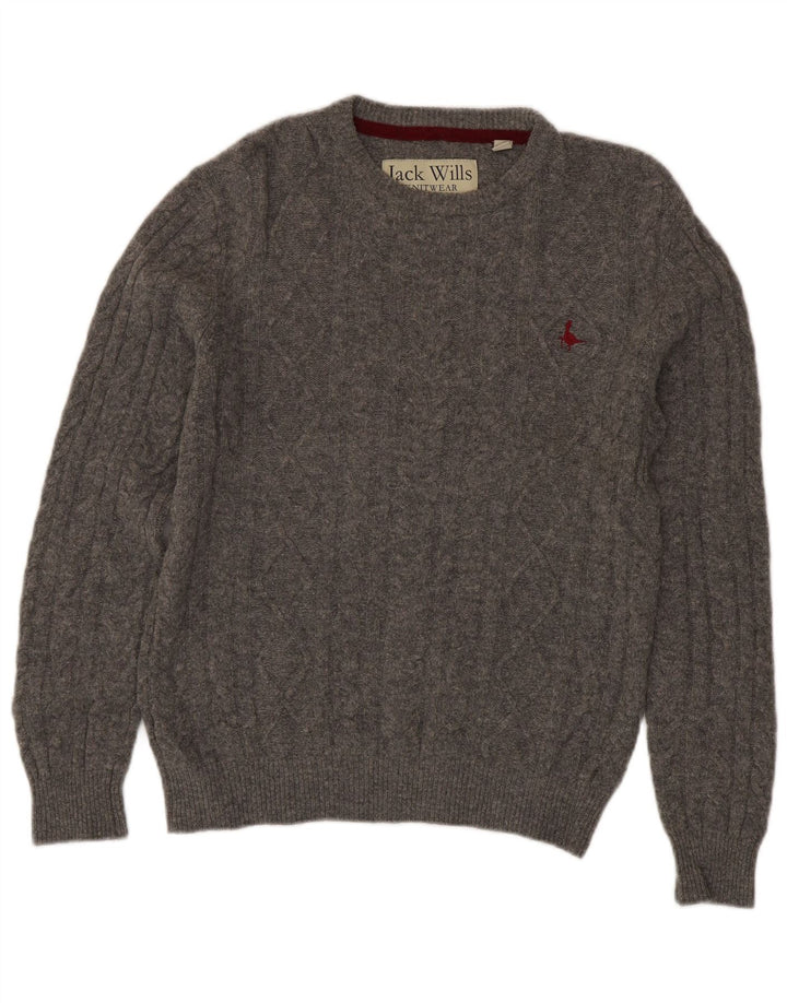 Jack Wills Jersey De Cuello Redondo Para Hombre De Lana Merino Gris Pequeño