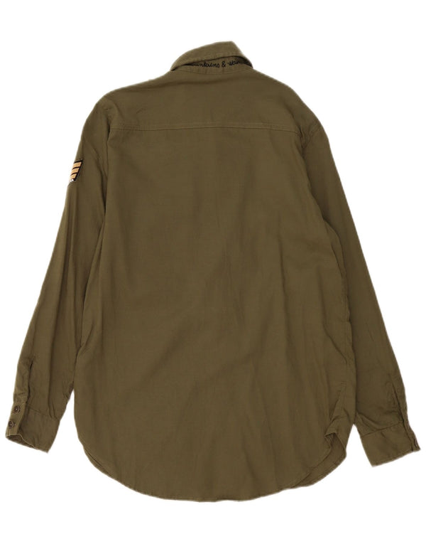 Roxy Camisa militar para mujer US 4 Small Khaki Lyocell