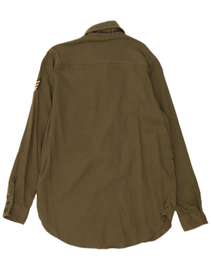 Roxy Camisa militar para mujer US 4 Small Khaki Lyocell