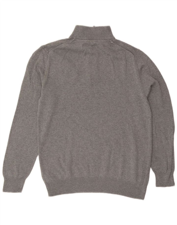 Crew Clothing - Jersey con cuello y cremallera para hombre, talla grande, algodón gris