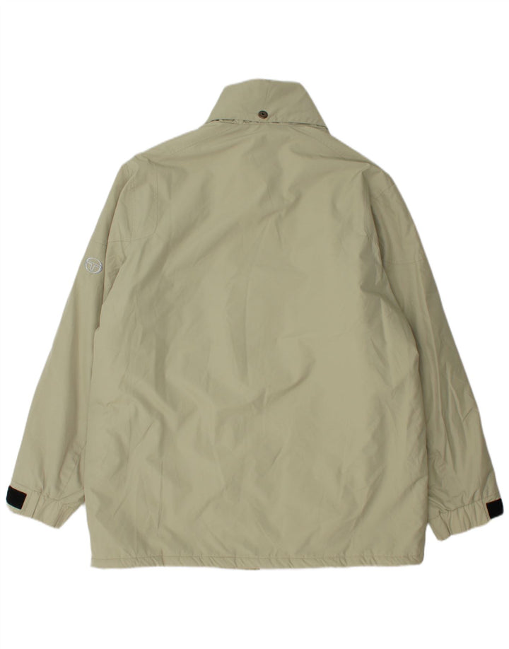 SERGIO TACCHINI Chaqueta cortavientos con capucha para hombre UK 40 Large Beige Poliéster