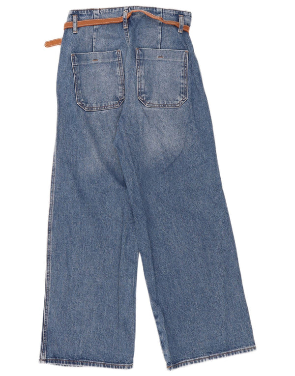 Zara Womens High Waist Wide Leg Jeans EU 36 XS W26 L26 Blue