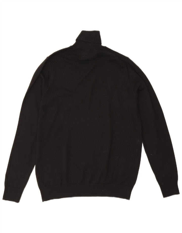 Marks & Spencer Suéter tipo jersey con cuello vuelto para mujer UK 44 Mediano Algodón negro