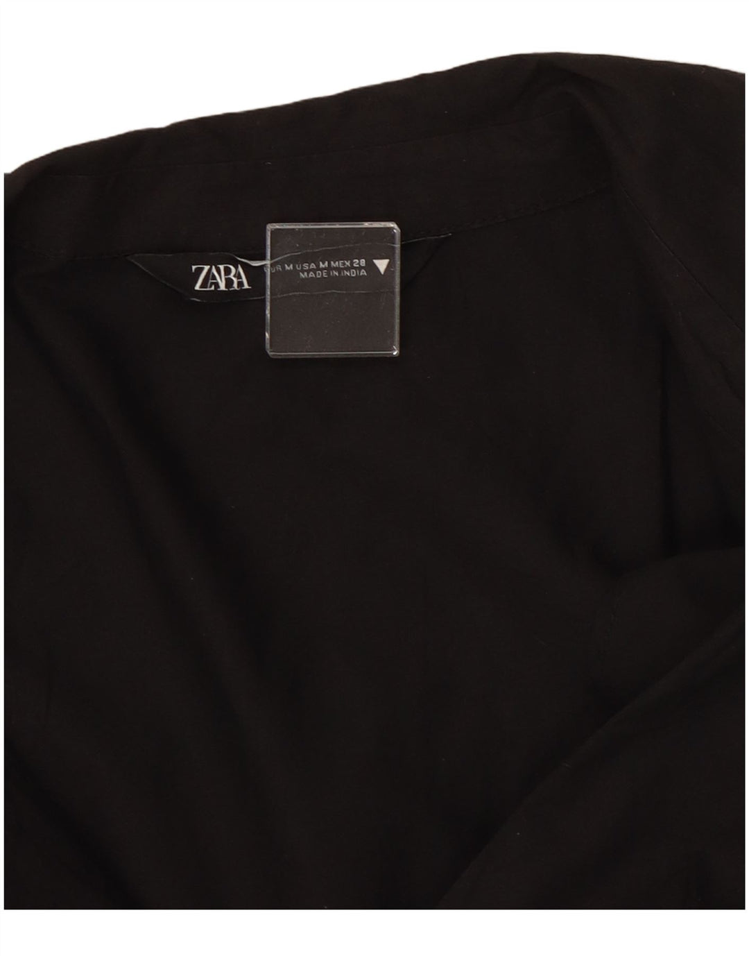 Zara Vestido Camisero Mujer UK 44 Mediano Negro