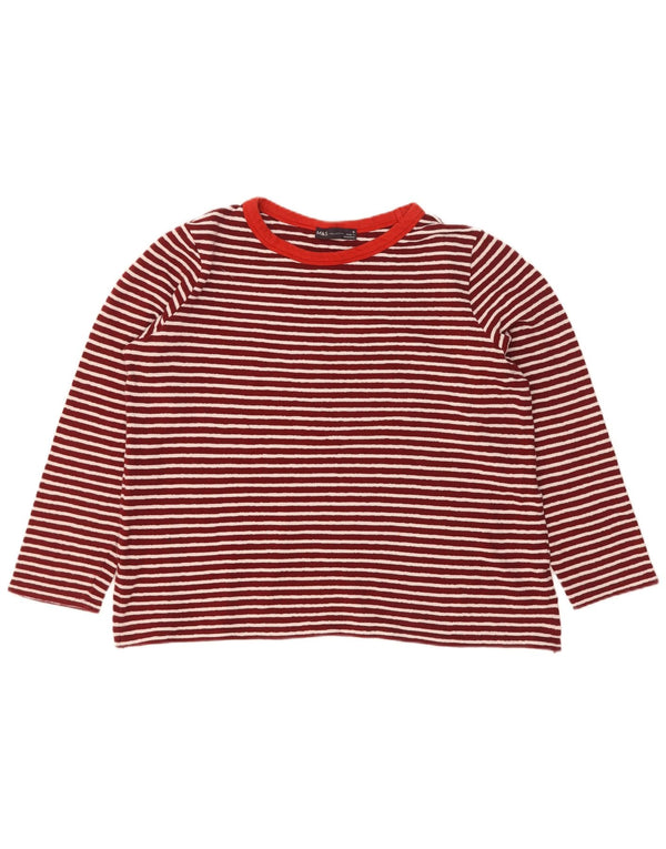 Marks & Spencer Top para mujer de manga larga UK 46 Grande Algodón a rayas rojas