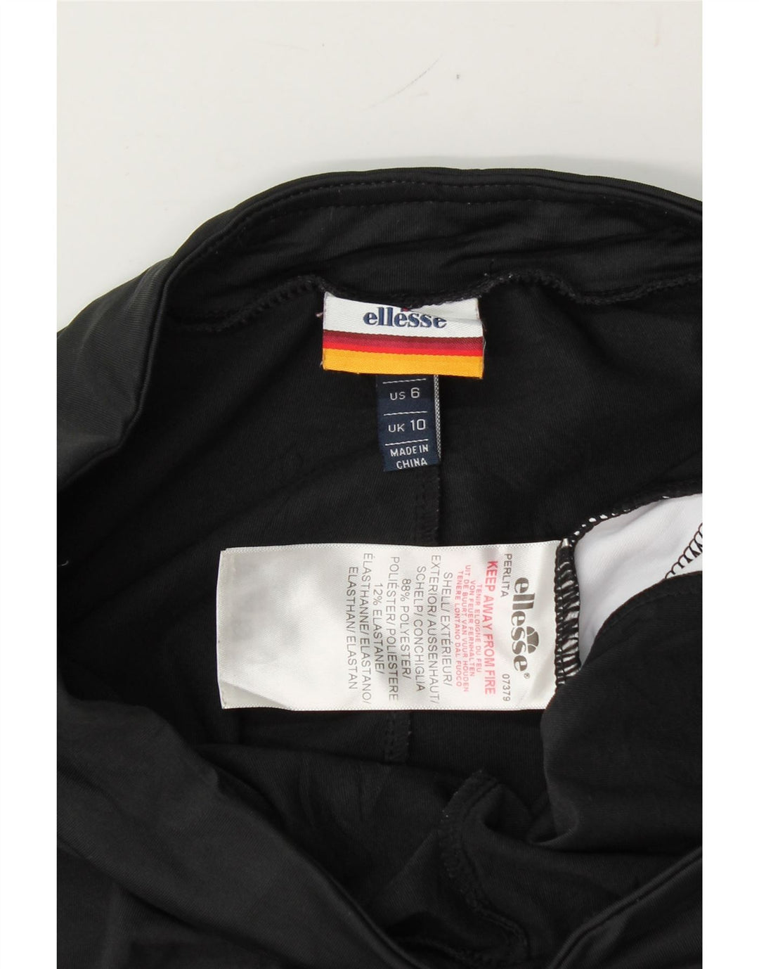 ELLESSE Womens Leggings UK 10 Small Black Colourblock Polyester Vintage Ellesse and Second-Hand Ellesse from Messina Hembry 