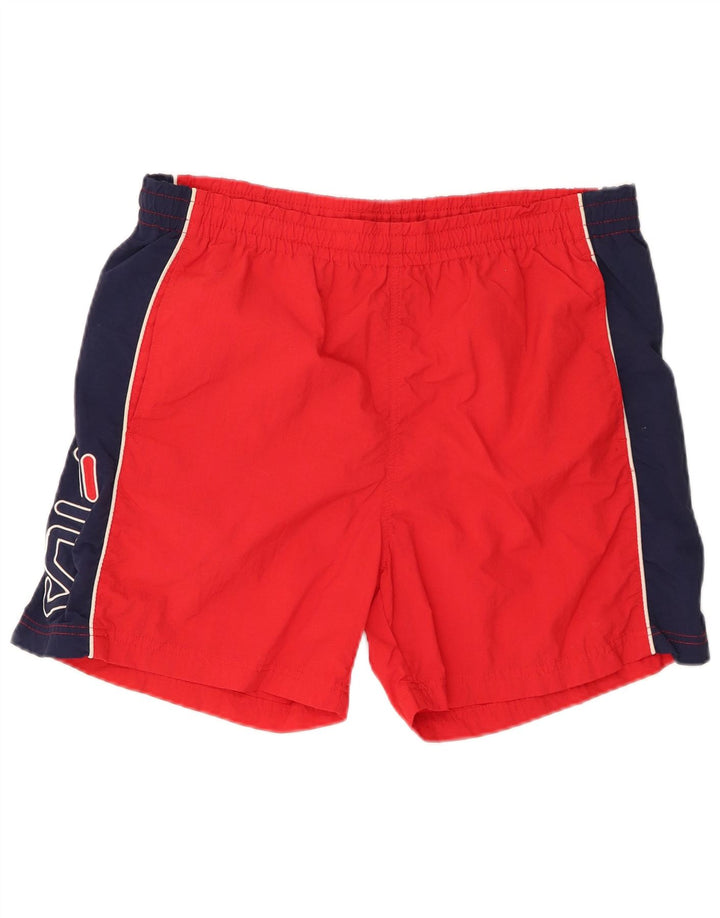 Fila Shorts deportivos con gráficos para hombre, talla grande, color rojo, poliamida
