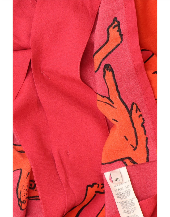 PAUL SMITH Camisa de manga corta para mujer IT 40 Small Viscosa con estampado animal rojo