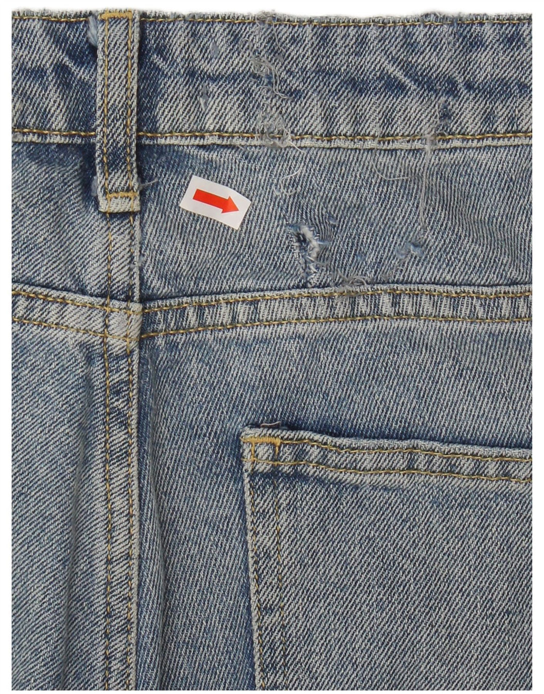 Zara Jeans Cortos Gráficos para Mujer EU 40 Medium W30 L26 Algodón Manchado Azul