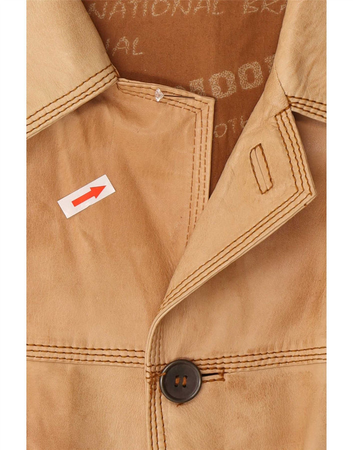 David Moore Chaqueta de cuero para hombre UK 42 XL Marrón Clásico