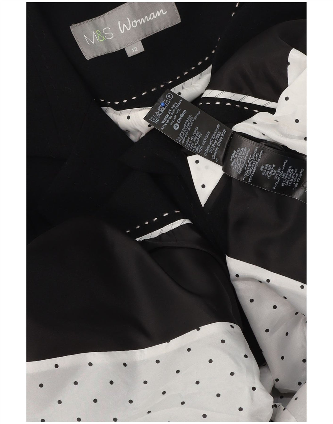 Marks & Spencer Chaqueta tipo blazer con 1 botón para mujer UK 40 Mediano Poliéster negro