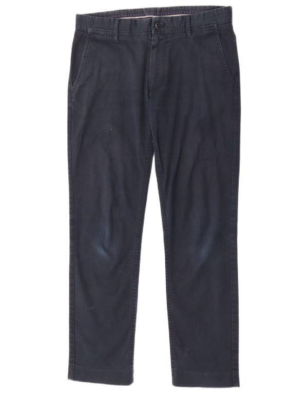 Zara Pantalón chino recto para hombre EU 40 Medium W31 L29 Azul marino Algodón