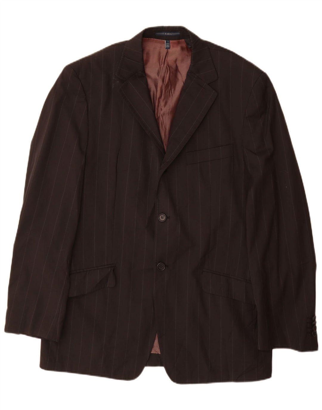 Zara Chaqueta tipo blazer de 2 botones para hombre EU 52 Grande Lana a rayas negras