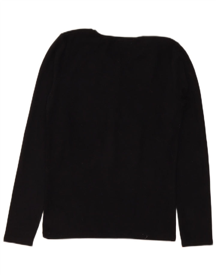 Zara Mujer Top Manga Larga UK 44 Grande Negro