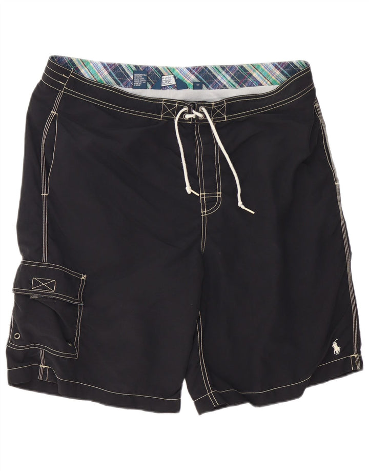 Polo Ralph Lauren - Bañador tipo cargo para hombre, talla grande, poliéster negro