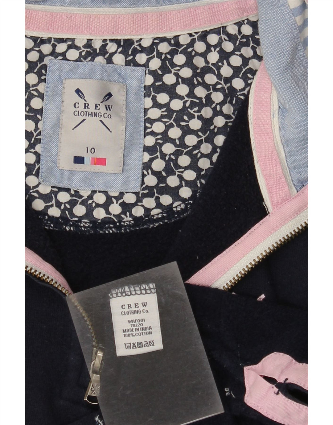 CREW CLOTHING Jersey de sudadera extragrande para mujer UK 10 Small Azul marino