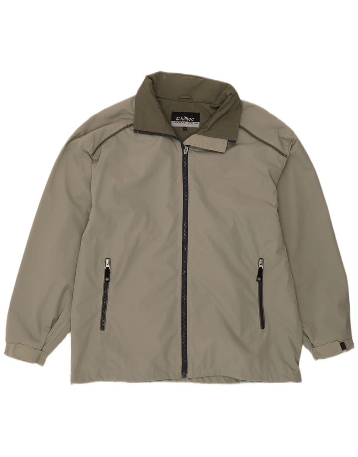 Killtec Chaqueta impermeable con capucha para hombre UK 36 Small Verde Poliamida