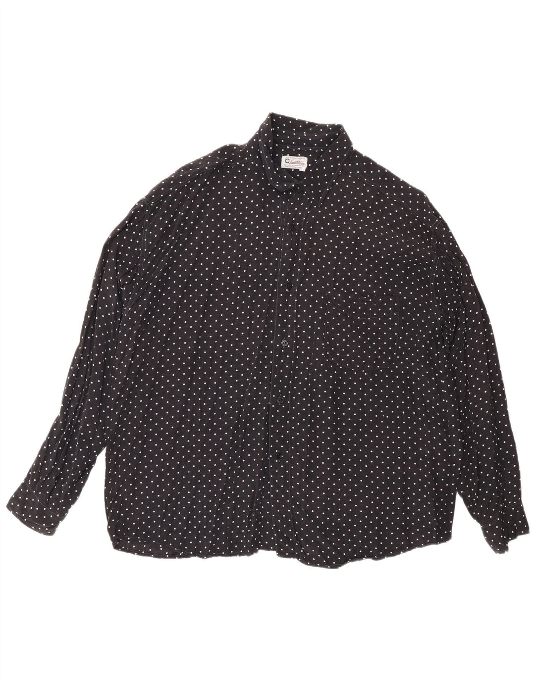 Camisa Colombus Hombre XL Viscosa Lunares Negros