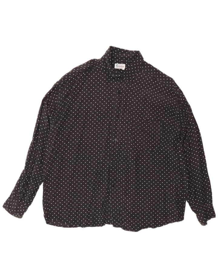 Camisa Colombus Hombre XL Viscosa Lunares Negros