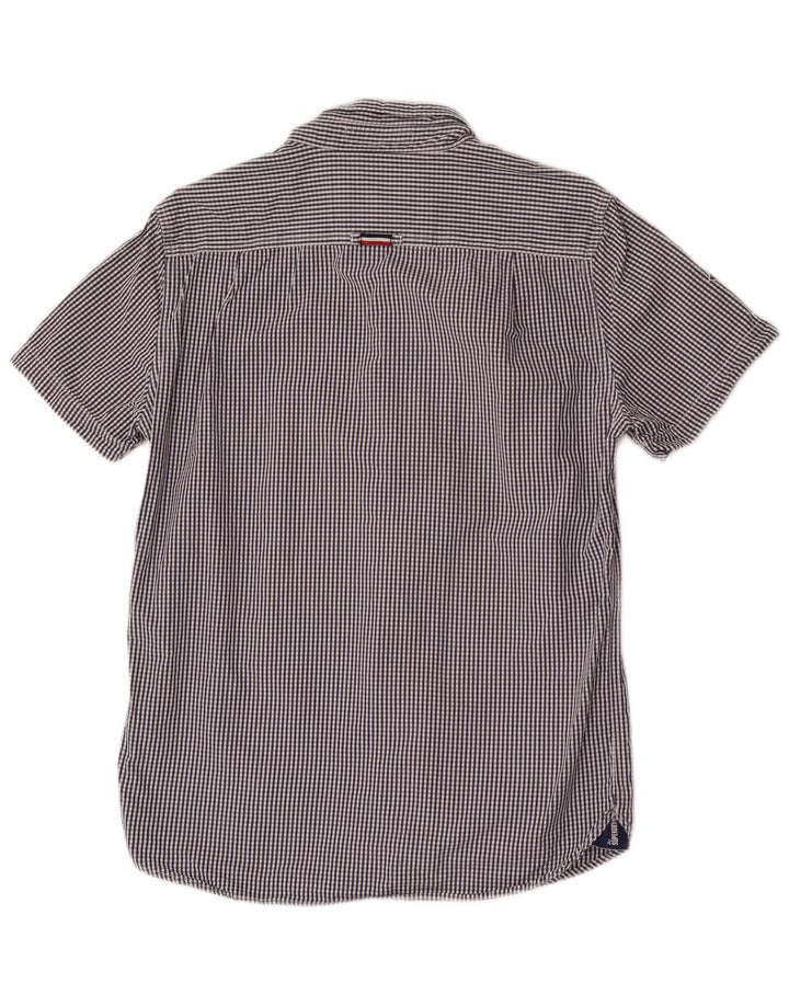 Superdry Camisa De Manga Corta Para Hombre De Algodón A Cuadros Azul Marino Grande