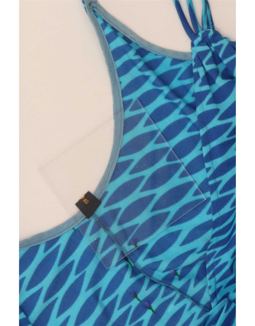 Vintage mujer vestido de verano IT 46 grande azul floral