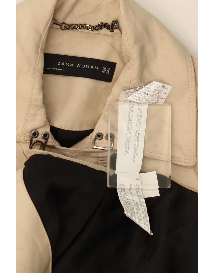 Zara Mujer Gabardina UK 6 XS Beige Poliéster