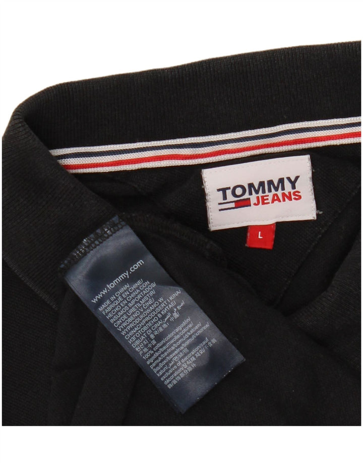 TOMMY HILFIGER Polo para hombre grande de algodón negro