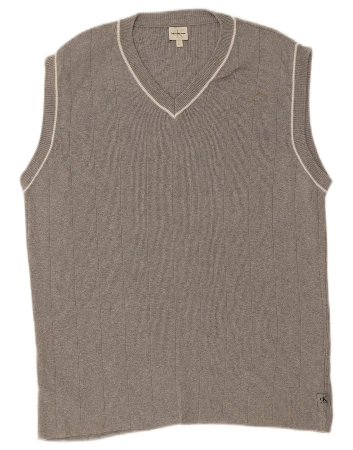 Calvin Klein Jeans Chaleco para hombre Camiseta sin mangas Algodón gris medio