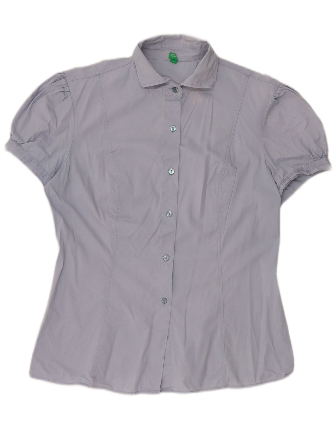 Benetton Camisa De Manga Corta Mujer ES 42 Azul Medio