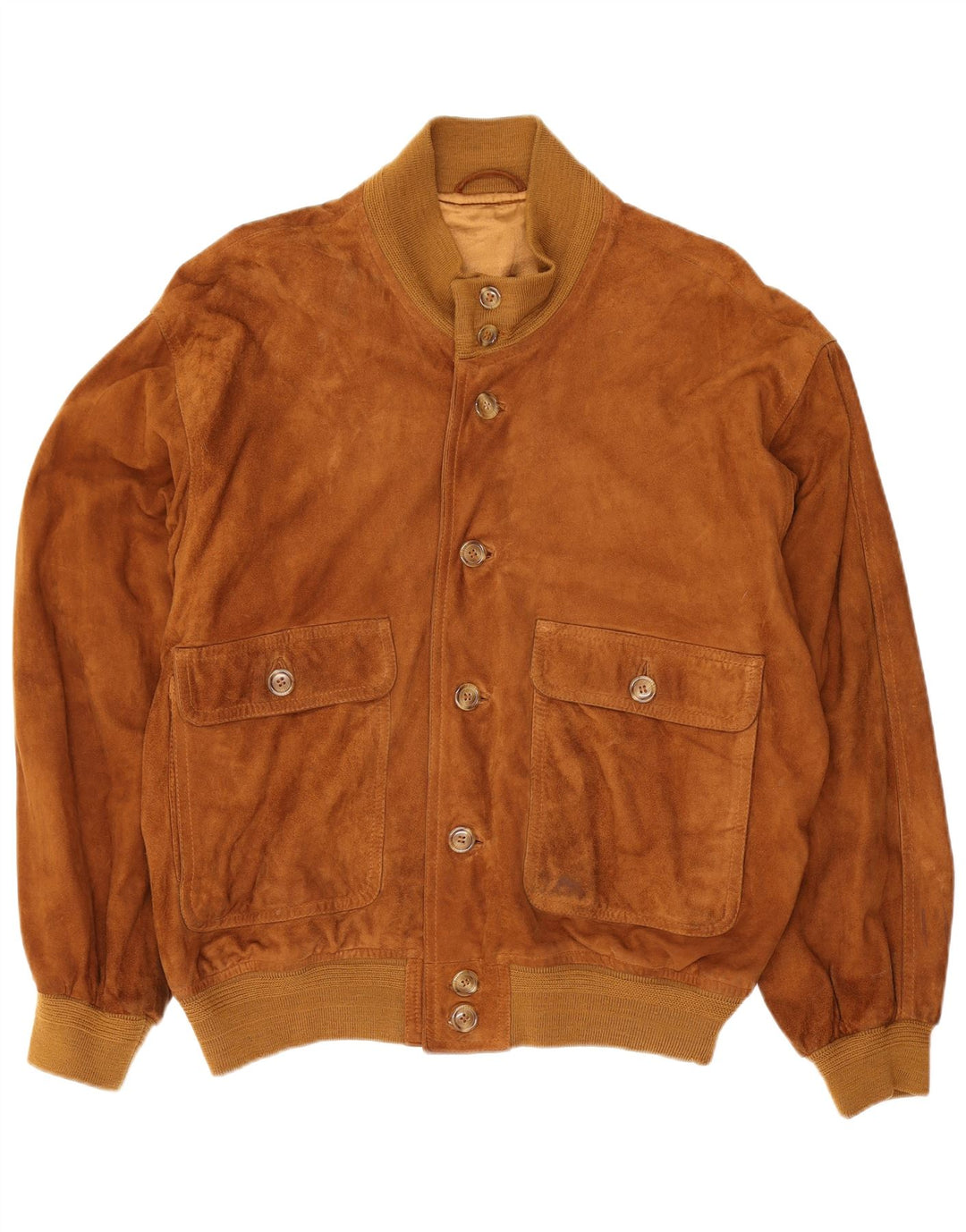 Chaqueta bomber de ante vintage para hombre IT 48 Beige medio