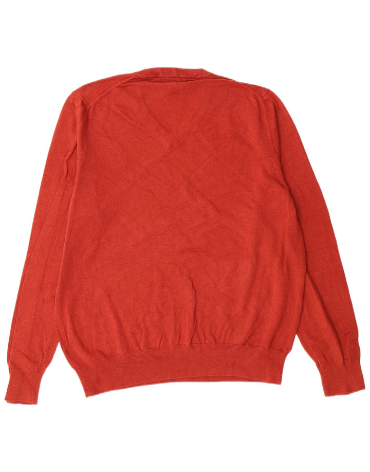 MARKS & SPENCER Jersey con cuello en V para hombre XL Rojo Algodón Clásico