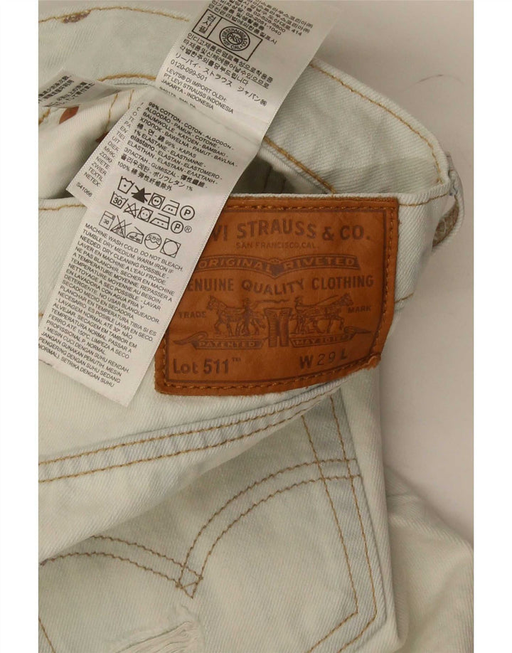 Levi's Mens 511 Slim Fit Pantalones cortos de mezclilla desgastados W29 Algodón azul pequeño